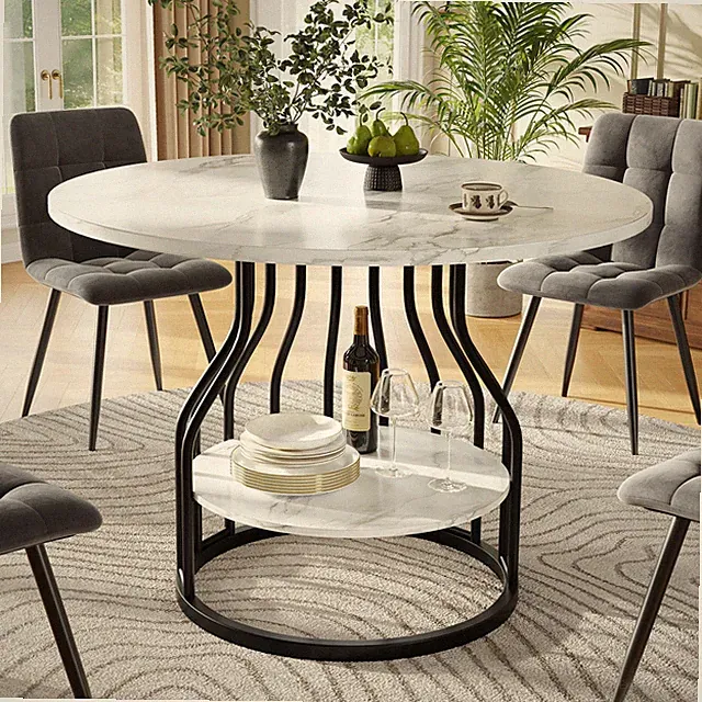 Rund Esstisch Couchtisch Esszimmertisch Küchentisch für 4 Personen 80x80x76cm