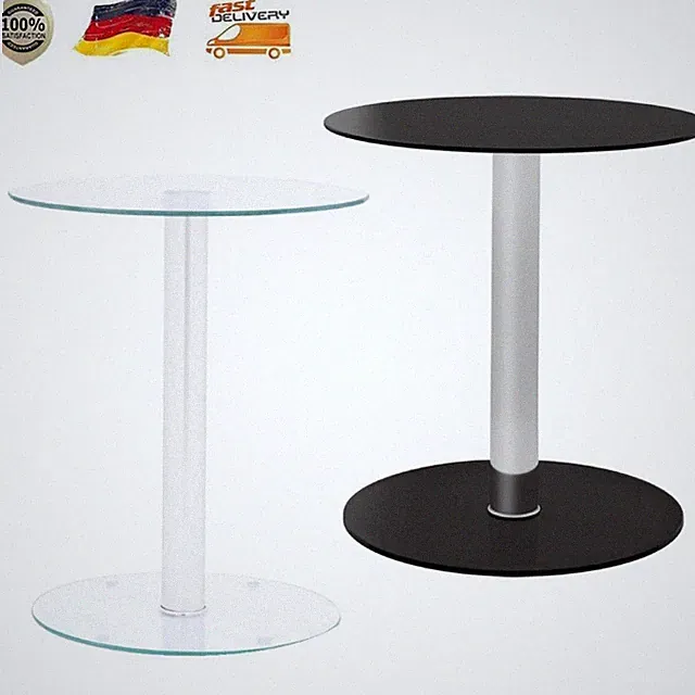 Rund Glastisch Couchtisch Wohnzimmertisch Beistelltisch Balkontisch 40x50 cm NEU