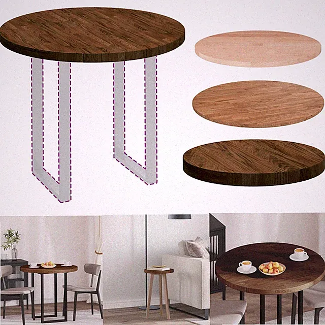 Rund Tischplatte Massiv Holzplatte für Esstisch Couchtisch Schreibtischplatte