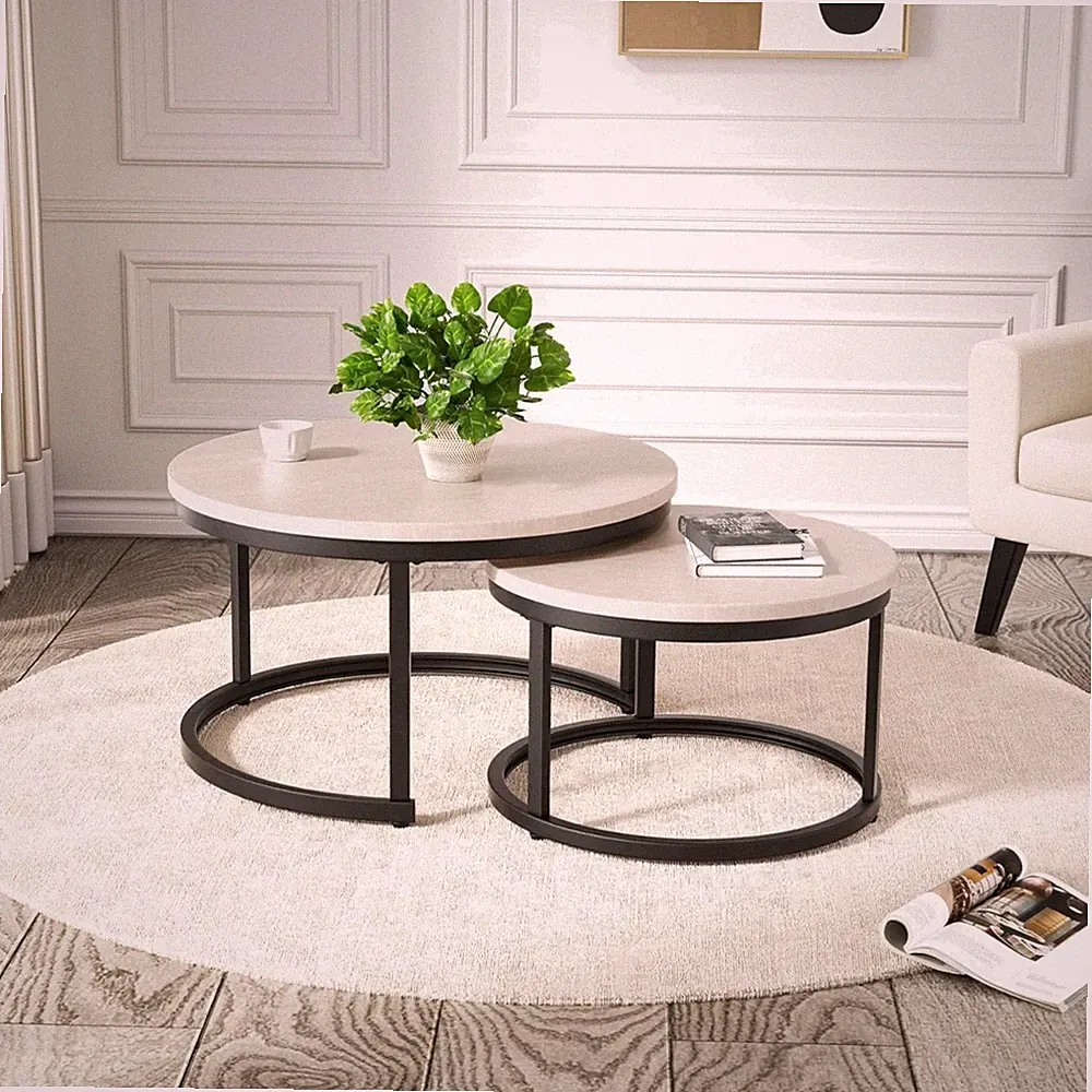 Runde Couchtisch Set - Hochwertige Kaffeetische für Wohnzimmer und Schlafzimmer