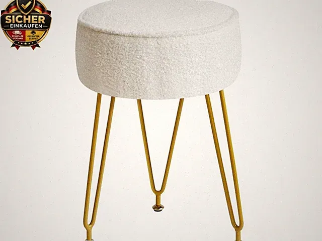 Runde Fußstütze Hocker Ottoman, Make-up Eitelkeits Beistelltisch, Ankleidetisch