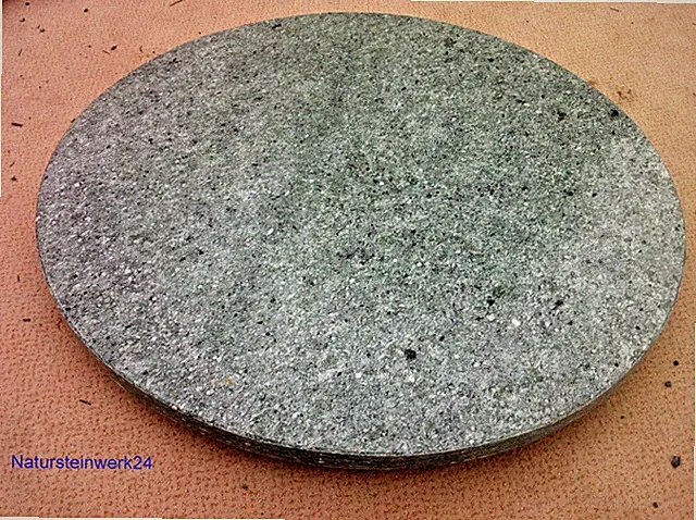 runde Natursteinplatte Tischplatte hellgrün Bistrotisch Granitplatte Steinplatte