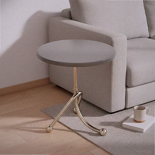 Runder Couchtisch im nordischen Stil, minimalistisch, platzsparend mit