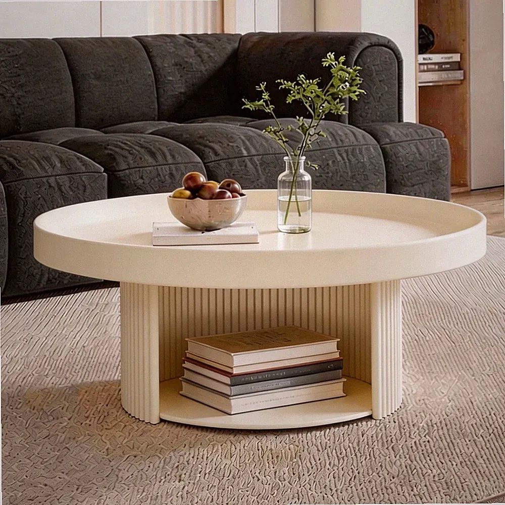 Runder Couchtisch Mit Stauraum, Einzigartiger Runder Couchtisch, Beistelltisch