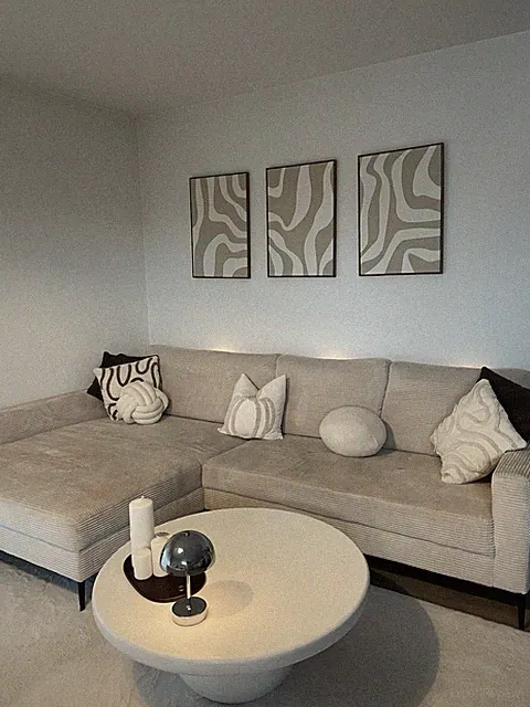 Runder Couchtisch Ø90 cm aus Mangohol- Weiß
