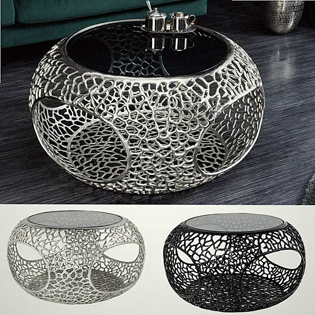 Runder Couchtisch SPIN 75cm FARBWAHL Metall mit Stauraum handmade Sofatisch