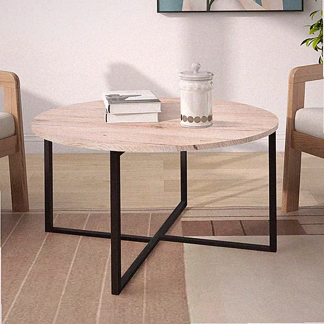 Runder Couchtisch Teetisch Runder Couchtisch für Wohnzimmer mit Metallbeinen,...