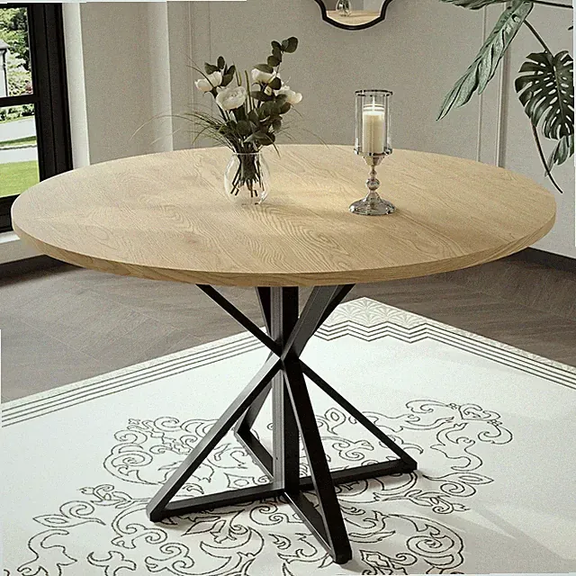 Runder Esstisch 120 cm aus Holz Speisetisch für 4-6 Personen Küche Esszimmer
