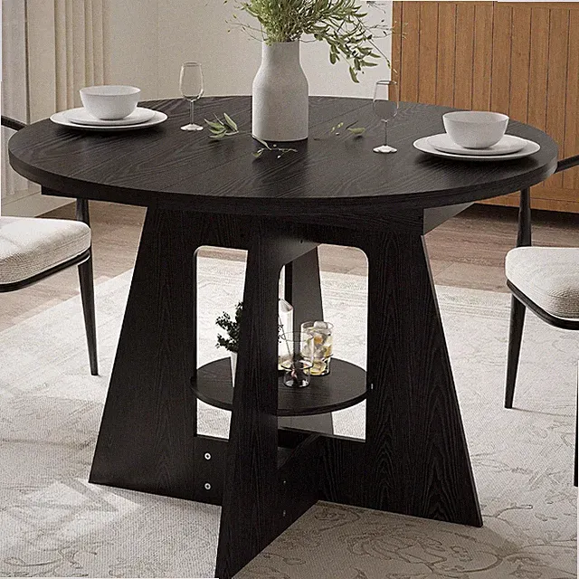 Runder Esstisch Esszimmertisch Küchentisch mit Holzsockel Esstisch Tisch 110cm