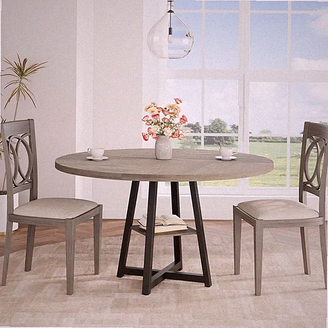 Runder Esstisch Esszimmertisch moderner Küchentisch φ120cm für 4-6 Personen Grau