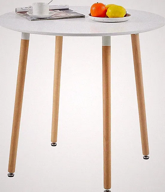 Runder Esstisch MDF Buchenholz 80x80x75 cm 4 Be