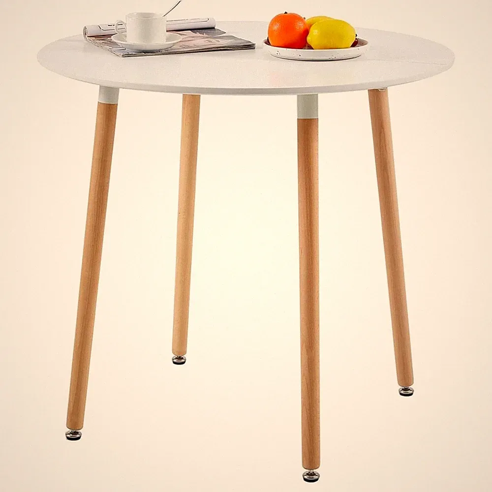 Runder Esstisch MDF Holz Buchenholz 80cm minimalistisch modern schick
