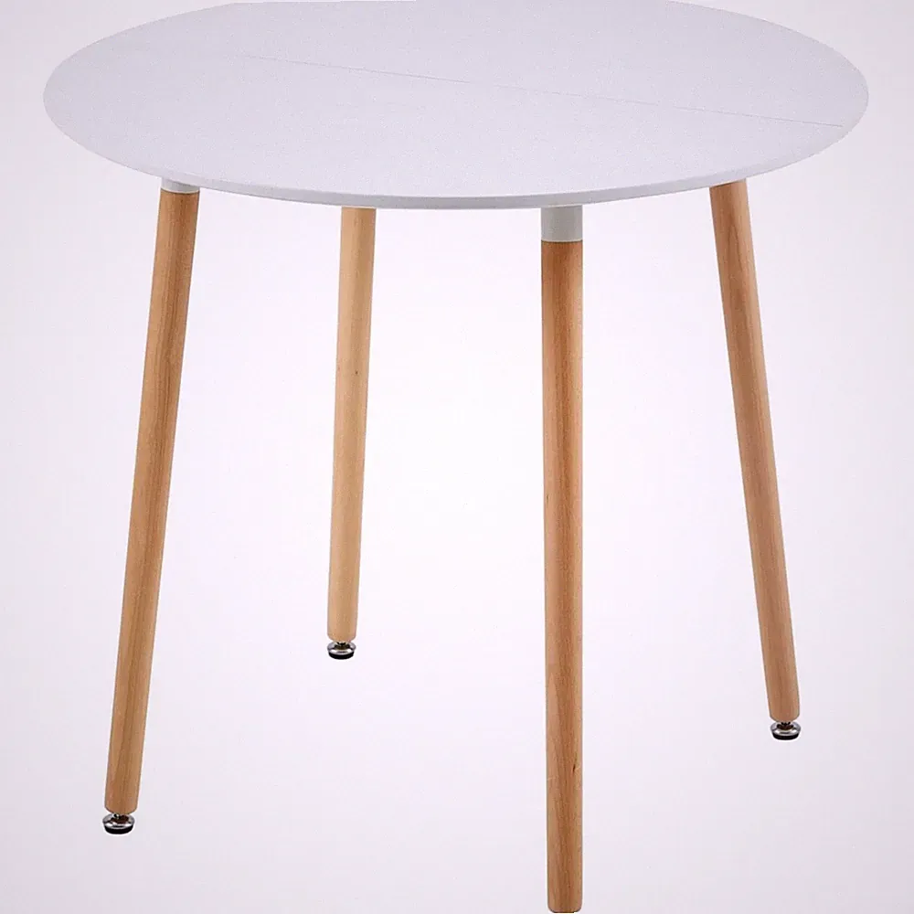 Runder Esstisch Skandinavisch Weiß 80x80x72cm Büro Konferenztisch