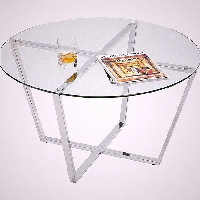 Runder Metro Glas Couchtisch/Beistelltisch/für Wohnzimmer & Esszimmer - klar