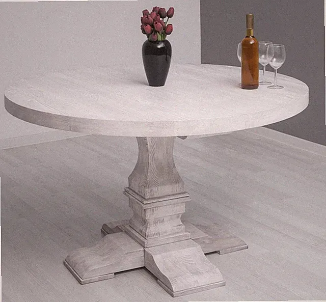 runder Tisch Esstisch Klostertisch Massivholz Deckplatte massiv Landhaus 130cm