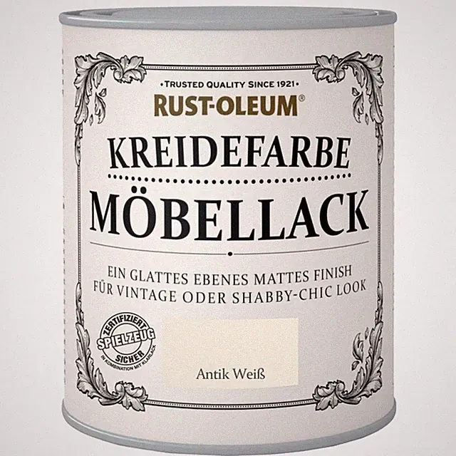 Rust-Oleum 750ml Kreidefarbe Möbellack Antikweiß Kreidig-Matt Möbelfarbe Finish