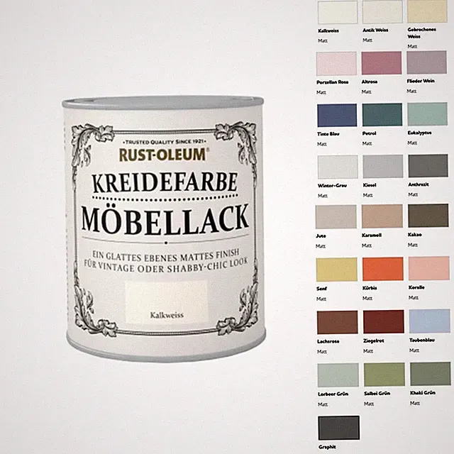 Rust-Oleum Kreidefarbe Möbellack 125ml verschiedene Farbtöne