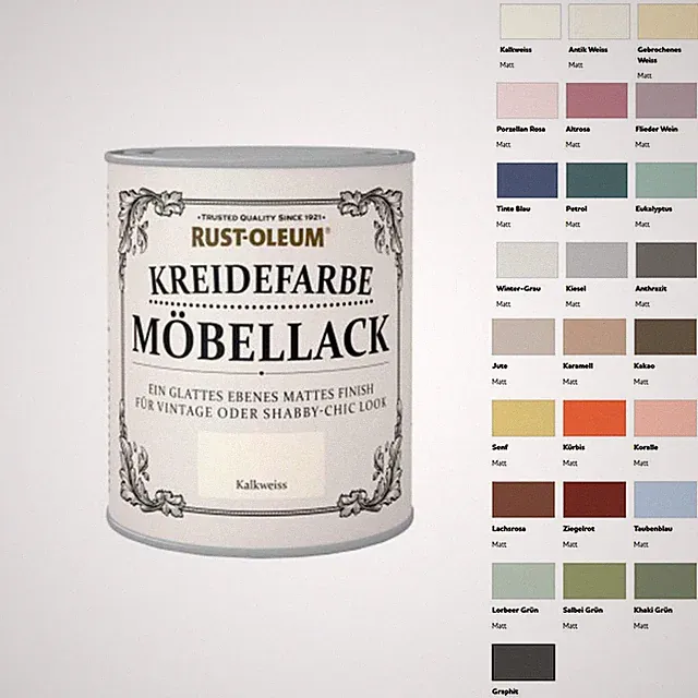 Rust-Oleum Kreidefarbe Möbellack 750ml verschiedene Farbtöne