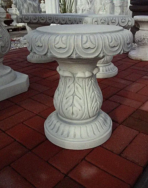 Säule, Sockel, Stein-Hocker, 46 cm Steinguss, Tisch, Bank, Skulpturen Steinfigur