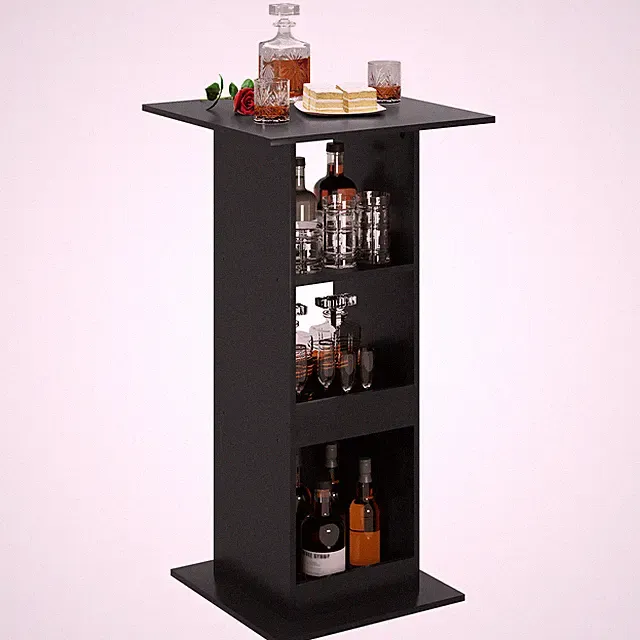 Säulentisch Esstisch Küchentisch Bartisch Bistrotisch Stehtisch Schwarz BT36sz