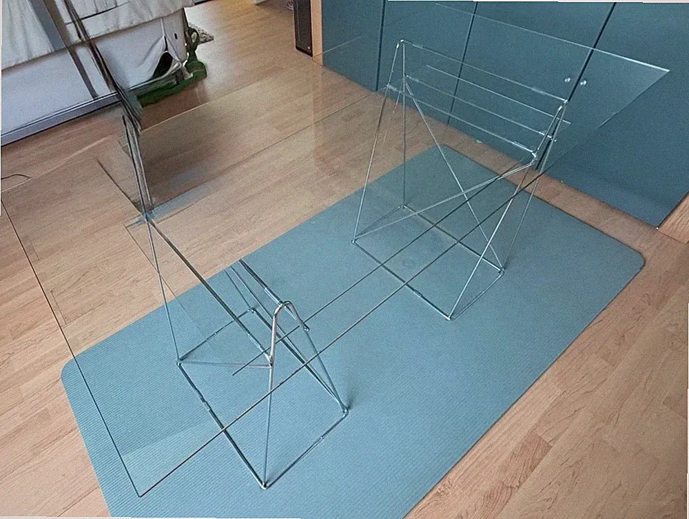 SalesFever Polar Schreibtisch Sicherheitsglas rostfreier Edelstahl