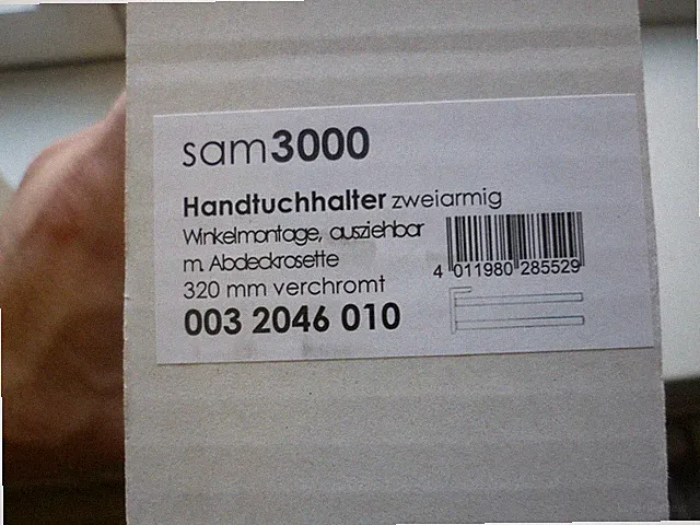 SAM 3000 Handtuchhalter doppelt ausziehbar, 320mm Möbelmontage 0032046010