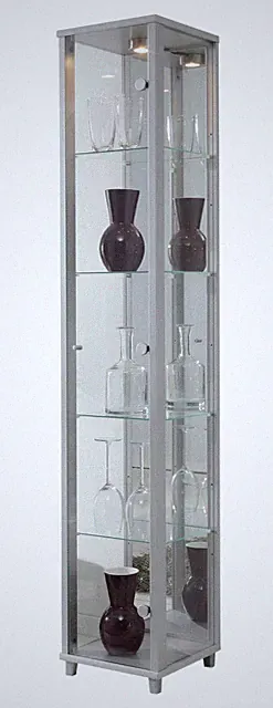 Sammlervitrine Standvitrine Glasvitrine Vitrine Glas mit Spiegel und Beleuchtung