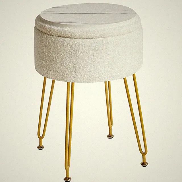 Samt Lagerung Fußstütze Hocker Ottoman, Makeup Eitelkeits Beistelltisch mit A...