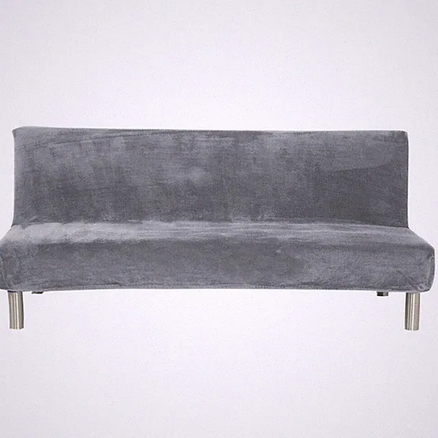 Samt-Plüsch-Sofa-Schonbezug ohne Armlehnen 3-Sitzer dicker Stretch Sofabett
