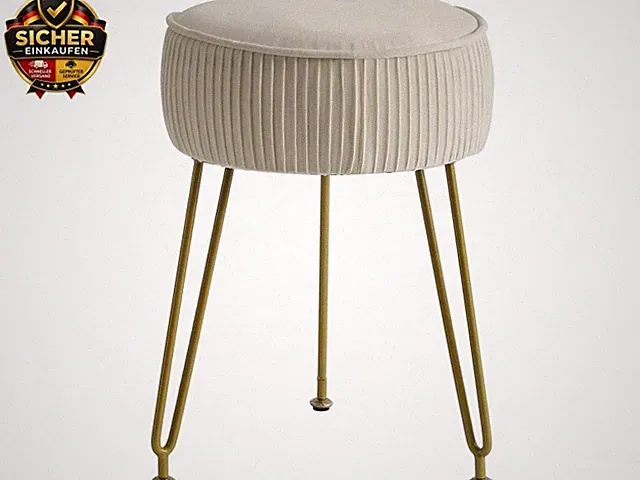 Samt Runde Fußstütze Hocker Ottoman, Make-up Eitelkeits Beistelltisch, Samt A