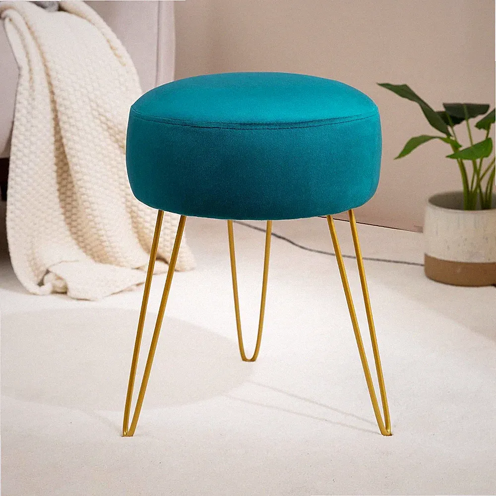 Samt Runde Hocker Frisiertisch Hocker,Make-Up Eitelkeits Stuhl,Ottomane Gepolste