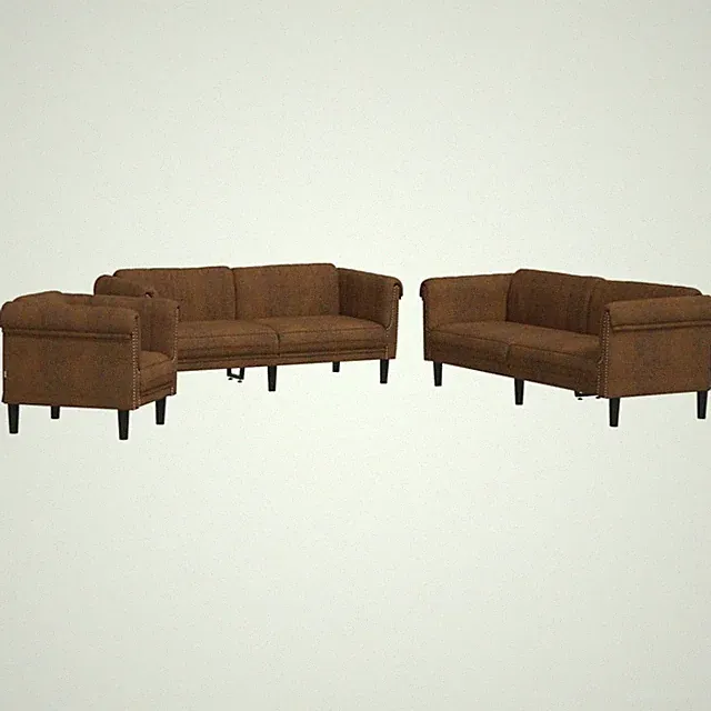 Samt Sofagarnitur 1/2/3-Sitzer Sofa Couch Sessel Lounge Polstersofa Wohnzimmer