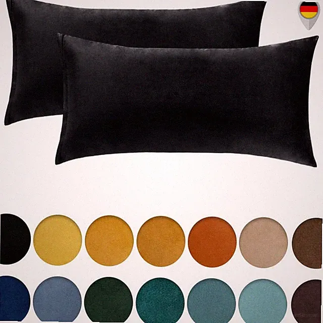 Samtkissenbezug 40x80 cm Schwarz 100 Samt Waschbar