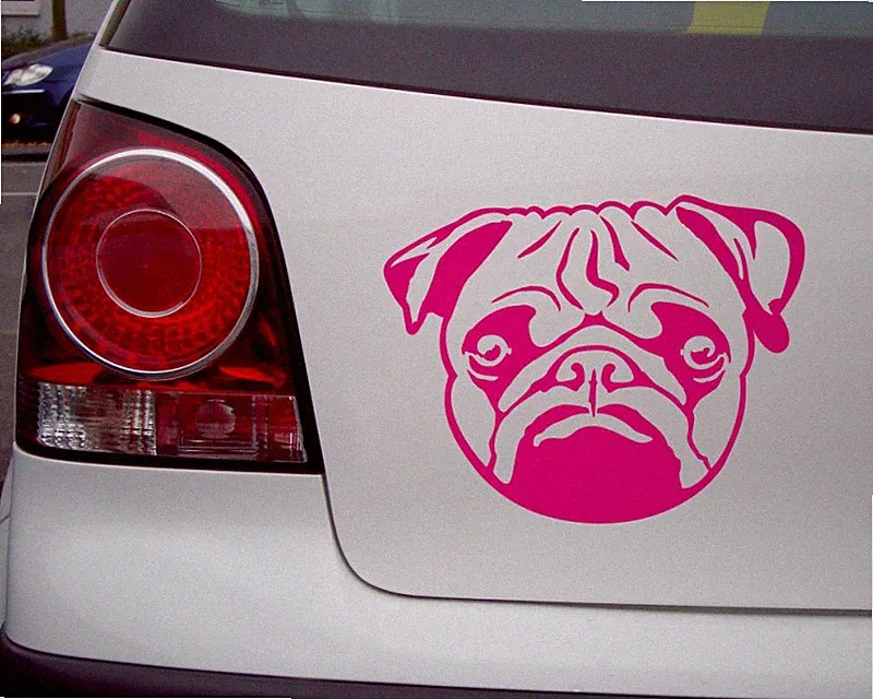 Samunshi Mops Autoaufkleber 25 Farben 8 Größen Sticker Decal