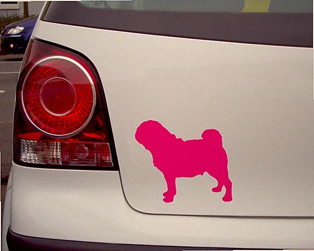 Samunshi Mops Hunde Aufkleber Autoaufkleber Sticker