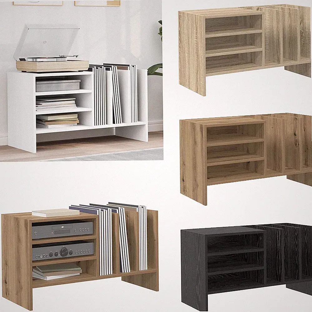 Schallplattenschrank mit Regal mit Speicher Holzwerkstoff Moderne Möbel vidaXL