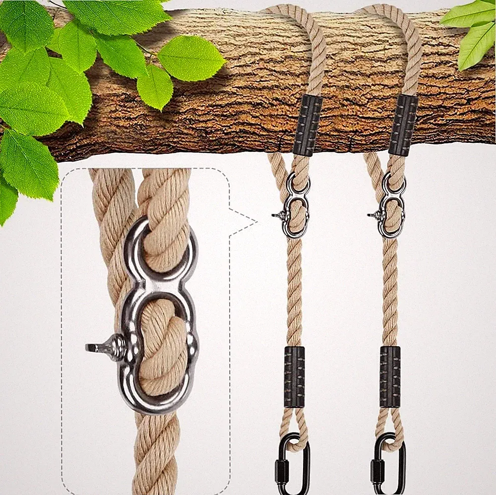 Schaukel Befestigung 100cm Einstellbar Seil Gurt mit Karabiner 454kg 10mm