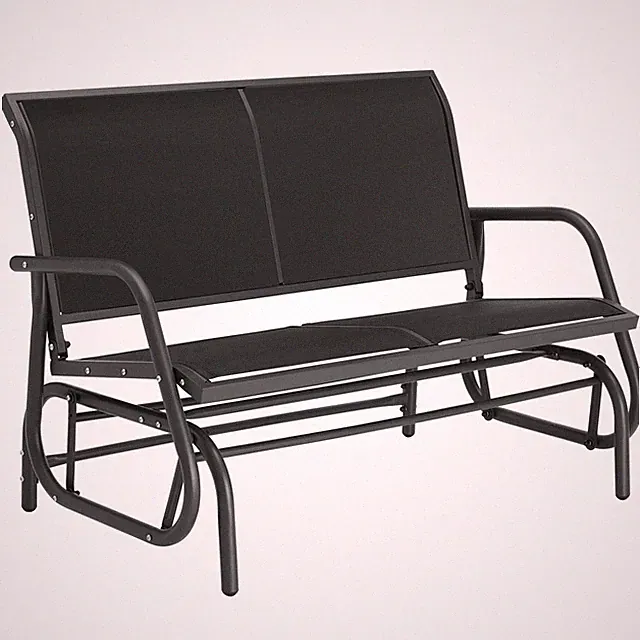 Schaukelbank Gartenbank Gartenschaukel Sitzbank Parkbank 2-Sitzer Metall schwarz