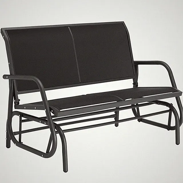 Schaukelbank Gartenbank Gartenschaukel Sitzbank Parkbank 2-Sitzer Metall schwarz