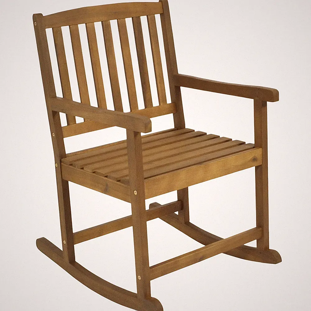 Schaukelstuhl Gartenmöbel Schaukesessel FRANCE Holz Akazie braun geölt, Outdoor