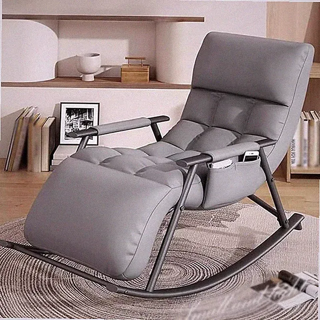Schaukelstuhl Relaxstuhl Schwingstuhl Ruhesessel Loungesessel Sessel Stühle Grau