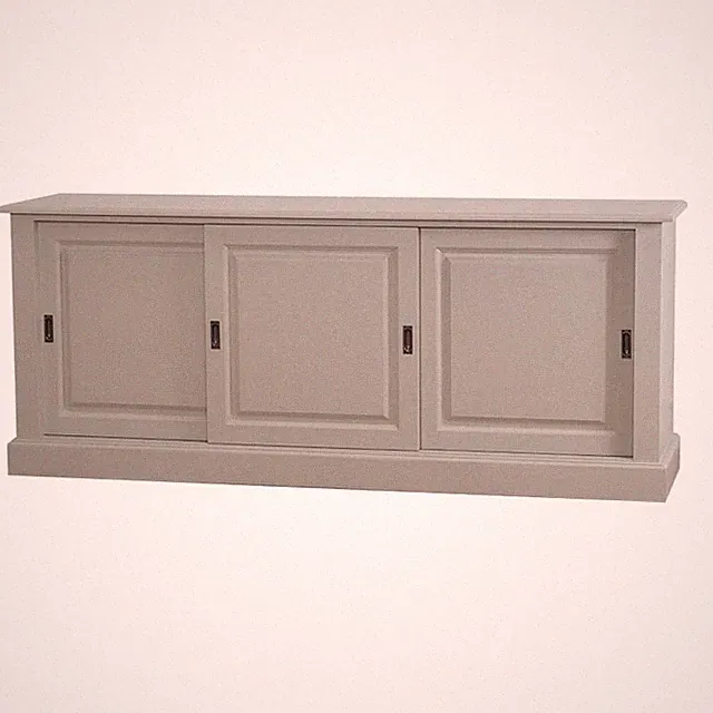 Schiebetüren-Sideboard Lowboard Kommode Flurschrank Landhaus steingrau grau