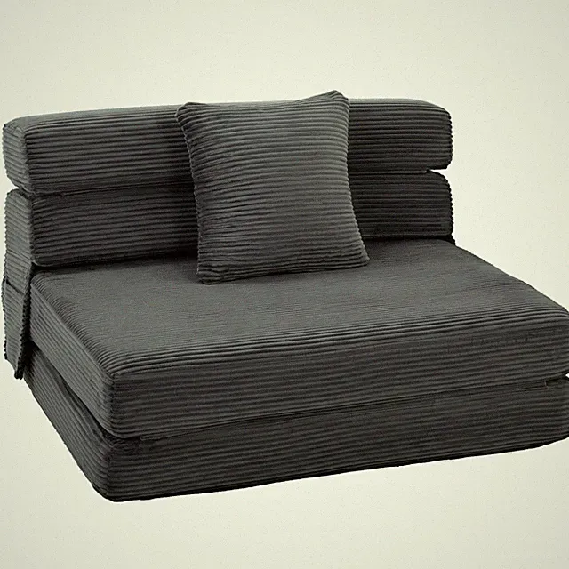 Schlafsessel 2 in 1 Klappbar Schlafsofa mit Schlaffunktion, Kissen, Cord-Optik