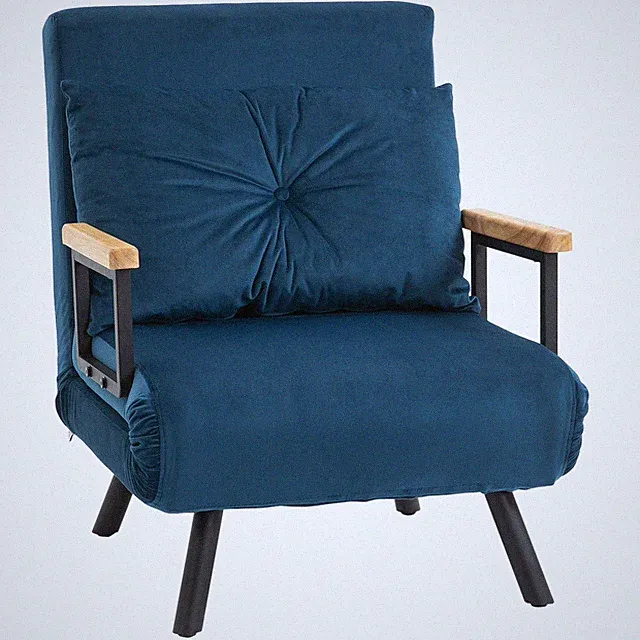 Schlafsessel Einzelsofa mit Bettfunktion Relaxsessel mit Rückenkissen Refurbish
