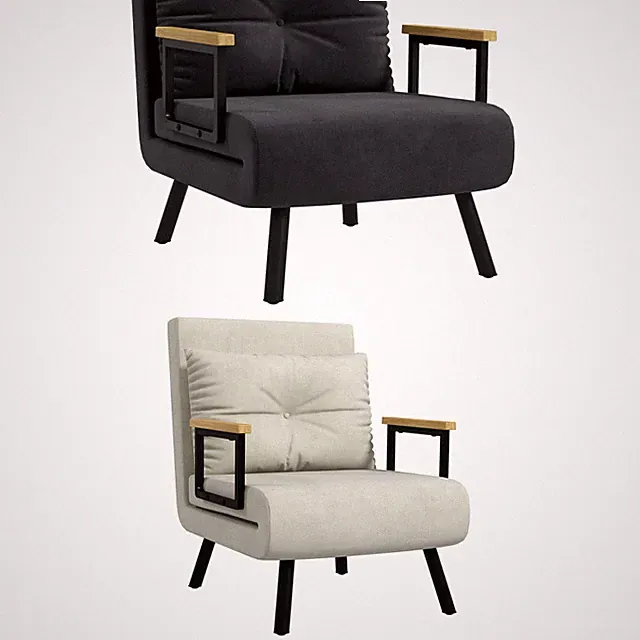 Schlafsessel Einzelsofa mit Bettfunktion Relaxsessel & Rückenkissen Refurbished