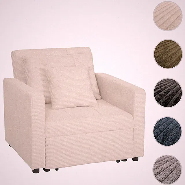 Schlafsessel HWC-L90, Klappsessel Gästebett, Liegefläche 200x100cm Stoff Cord