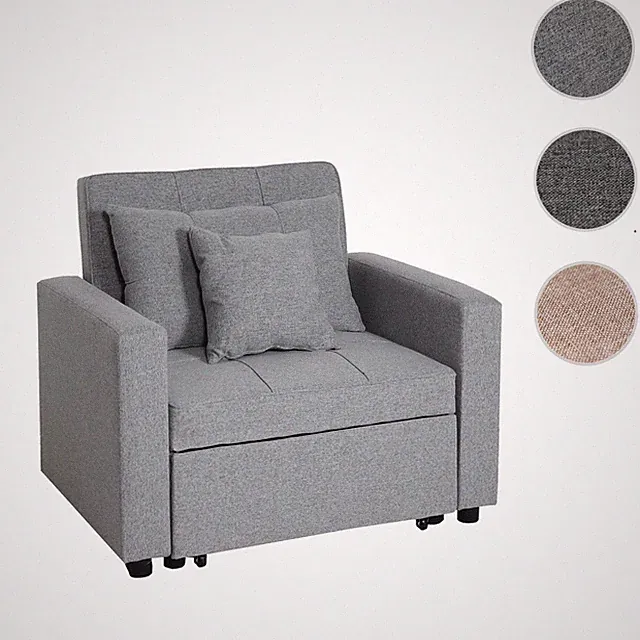 Schlafsessel HWC-L90, Klappsessel Schlafsofa, Liegefläche 197x103cm Stoff/Textil