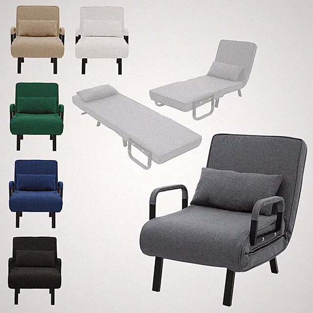 Schlafsessel mit Bettfunktion 3 in 1 Klappsessel Schlafsofa klappbar Gästebett