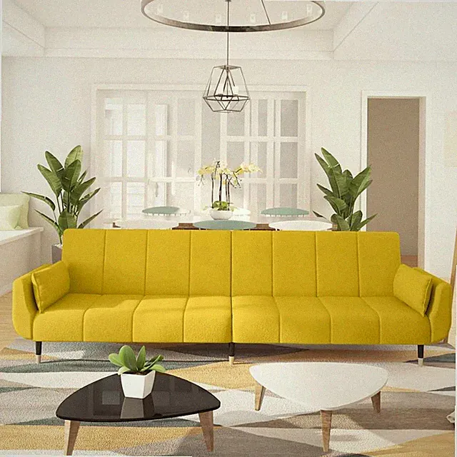 Schlafsofa 2-Sitzer mit 2 Kissen Sofa Couch Sofabett Schlafcouch Samt vidaXL