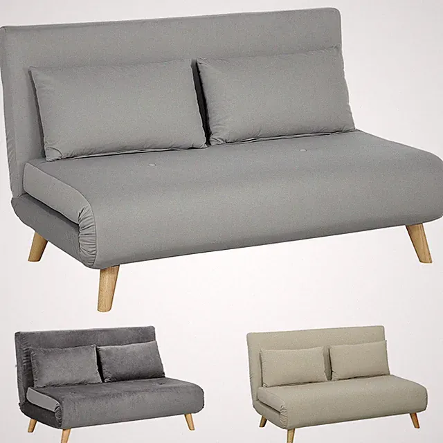 Schlafsofa 2-Sitzer Sofa mit Bettfunktion Klappsofa mit verstellbare Rückenlehne